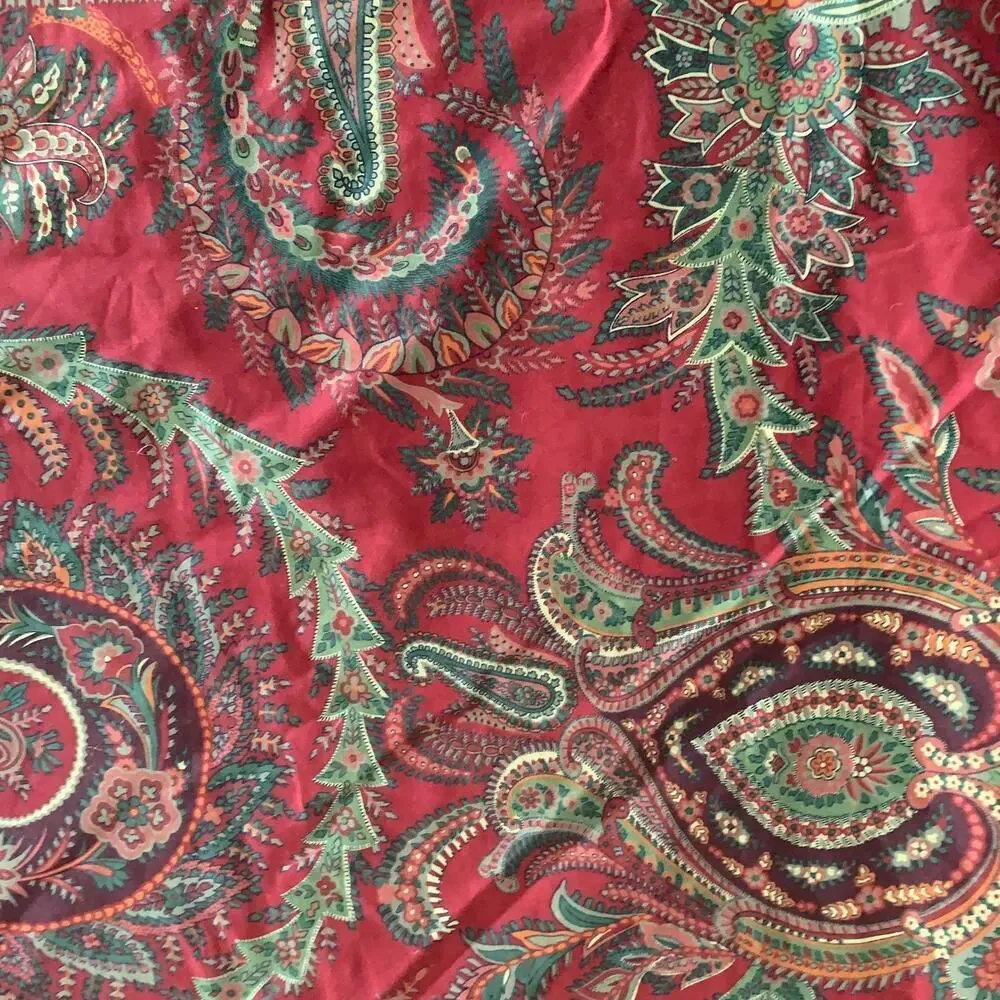 Pottery Barn Caesarea Paisley 100% Cotton Twin Duvet Cover Red + 2 Std Cases